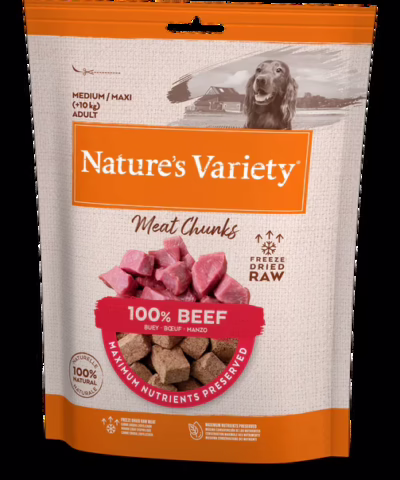 Natures Variety Freeze Dried Beef Chunks 50g