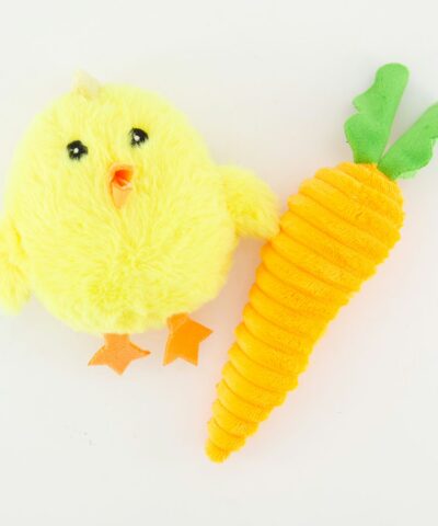 Two Pack Chick & Carrot Easter Dog Toys