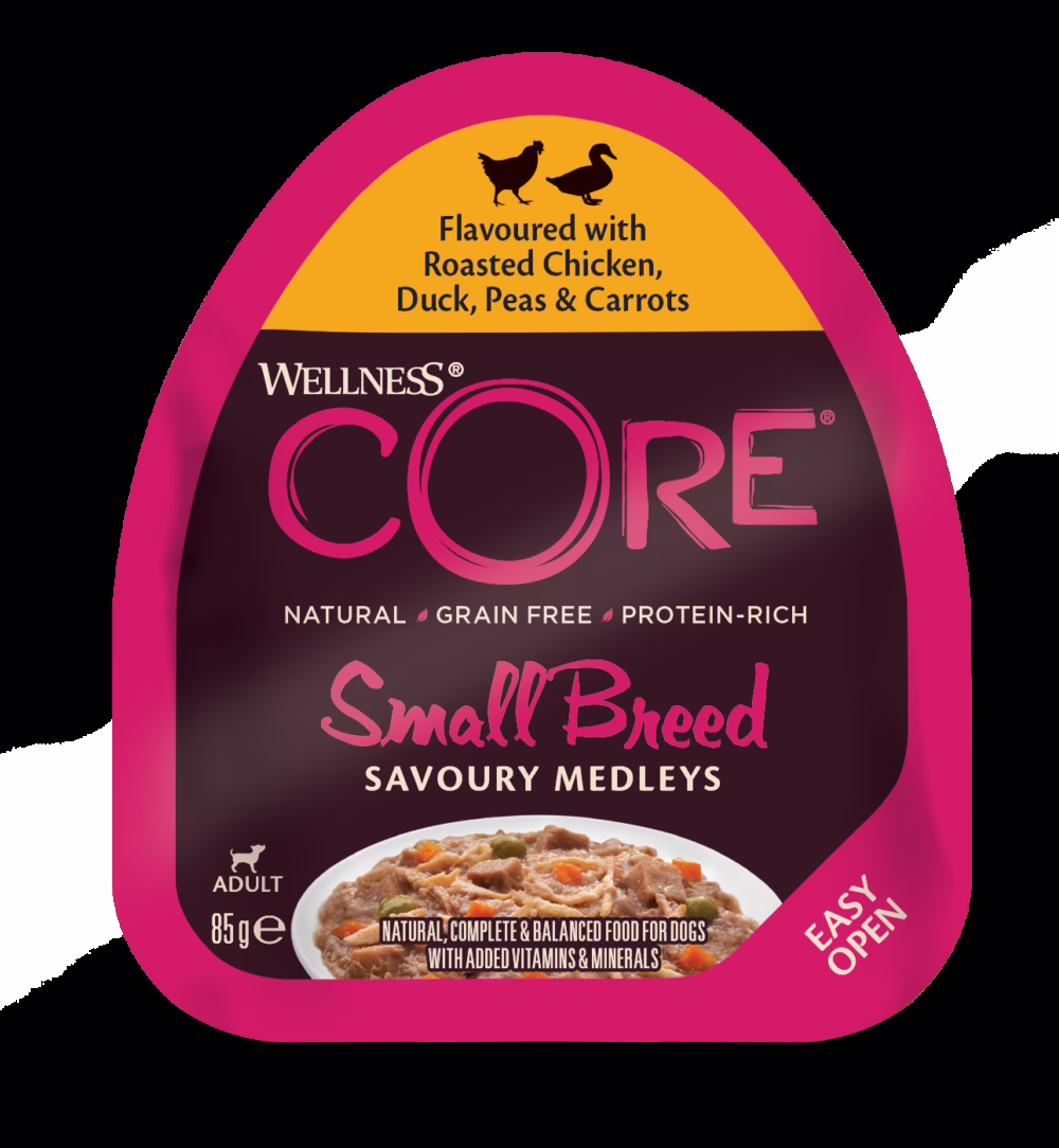 Wellness CORE Dog Wet Small Breed Adult Savoury Medleys Chicken, Duck, Peas and Carrots Recipe